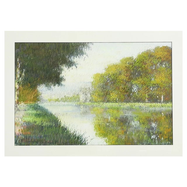 Gregory Davies, Landscape by the Water, 1970s, Pastel, Framed For Sale