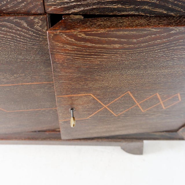 Art Deco style sideboard Measures : 160x45cm H:100cm Material : Wenge wood Veneered wood with a white ceruse finish