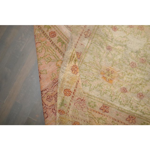 Zabihi Collection Silver Antique Turkish Oushak Rug For Sale In New York - Image 6 of 6