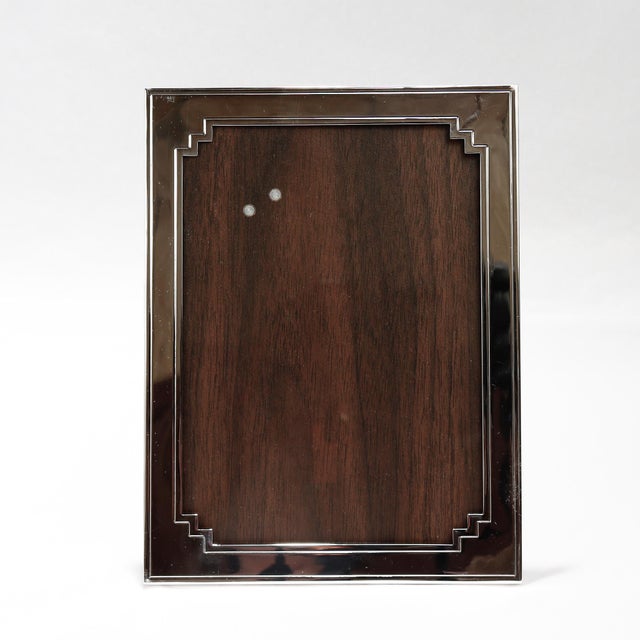 Silver Vintage Cartier Engraved Sterling Silver Art Deco Style Picture or Photo Frame For Sale - Image 8 of 18