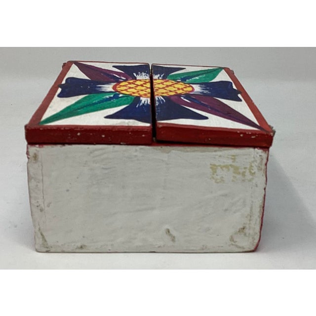 Late 20th Century Vintage Peruvian Retablo Features a Vibrant Nativity Scene Housed in Small Wooden Box. For Sale - Image 5 of 6