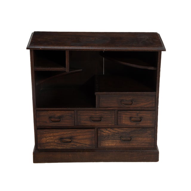 Wood Traditional Japanese Cha Dana Tea Cabinet Tansu Mid Century For Sale - Image 7 of 14