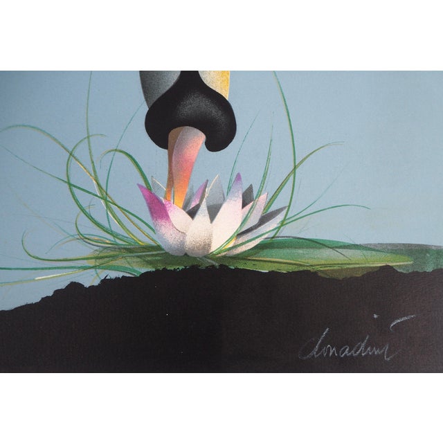 Modern Jean-Paul Donadini, Le cygne et le nénuphar, Lithograph For Sale - Image 3 of 6