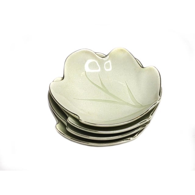 1960s 1960s Vintage Leaf Shaped China Plate Set - 4 Pieces For Sale - Image 5 of 5