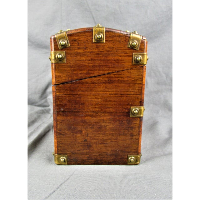 Late 19th Century English Document Box Wood With Brass Straps For Sale - Image 4 of 10