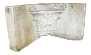 Antique 16th Century Renaissance Era Marble Cornice Section Poseidon Trident Over Sea Shell
