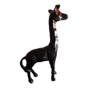 Black Pot Metal Geometric Giraffe Figurine
