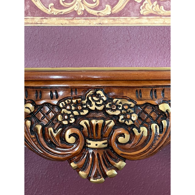 French Provincial Mid-Century French Rococo Console Table & Matching Wall Mirror Set – Hand-Painted & Signed by H. Breckelschmidt For Sale - Image 3 of 10