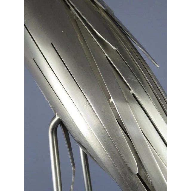 Black Italian Modern Steel Heron Bird Sculpture, 1980s For Sale - Image 8 of 11