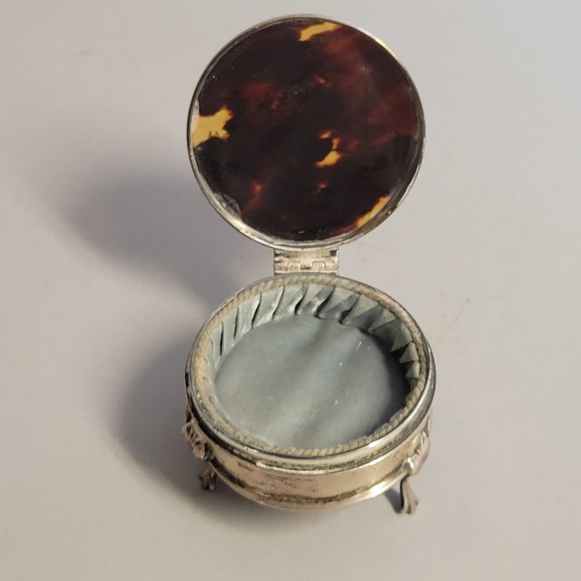 Victorian Victorian English Sterling Silver & Tortoiseshell Box, 1888, Satin Lined For Sale - Image 3 of 7