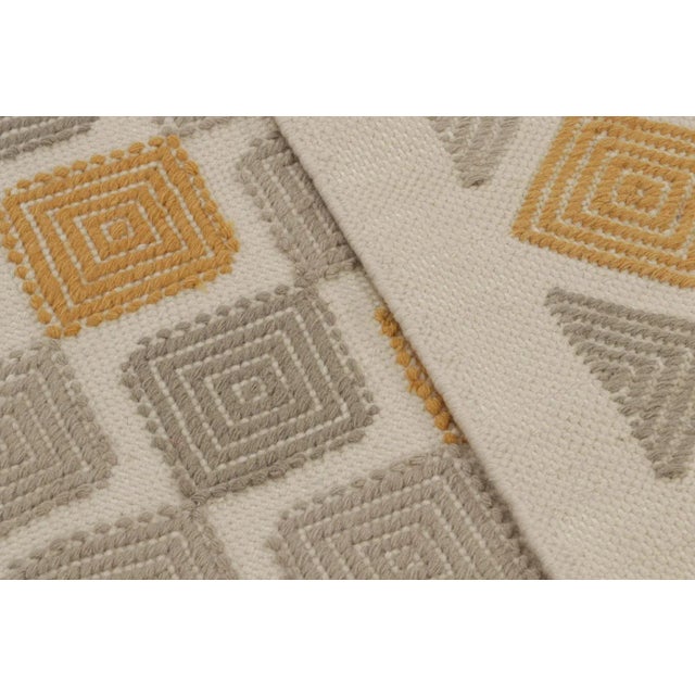 Textile Rug & Kilim’s Scandinavian Style Rug in Grey & Gold Patterns For Sale - Image 7 of 7
