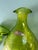Glass Vintage Mid-Century Modern Blenko #49 Lime Crackle Glass Pinched Decanter – Winslow Anderson – Silver Foil Label & Stopper For Sale - Image 7 of 10