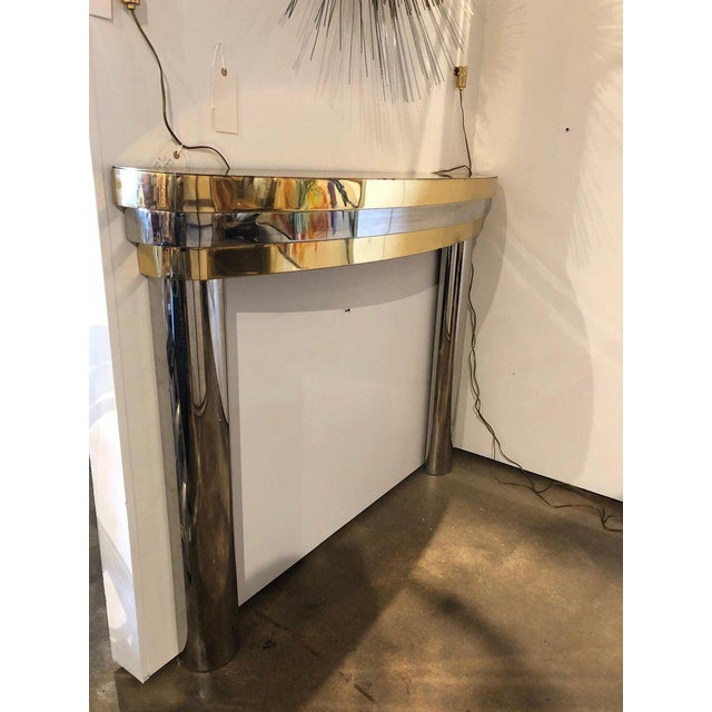 Vintage Mid Century Brass and Chrome Fireplace Mantel Chairish