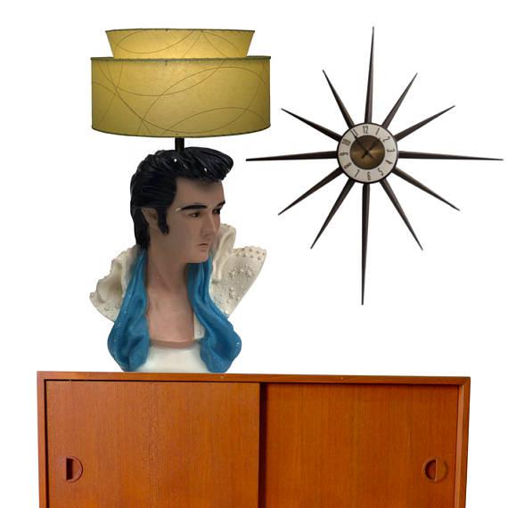 Mid Century Modern Elvis Presley Bust Lamp Iconic King of Rock N Roll