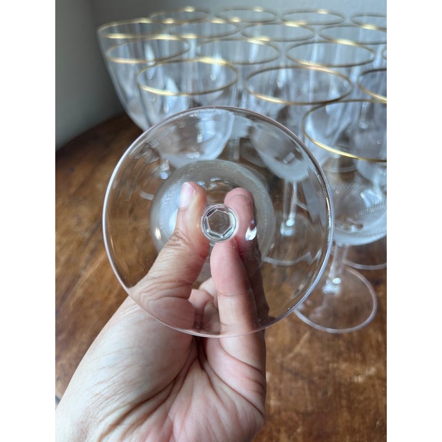 Late 20th Century Moser Royal 24-Karat Gold Trim Red Wine Glasses 6.3" Height - Set of 18 For Sale - Image 10 of 12