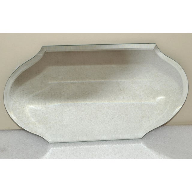 Modern Early 21st Century Modern Frameless Beveled Shield Accent Mirror For Sale - Image 3 of 12