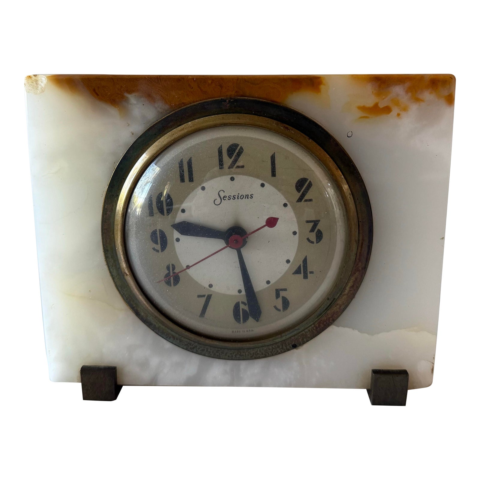 Vintage Sessions Onyx Mantle Clock | Chairish