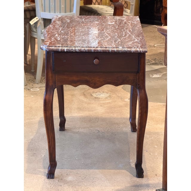 19th Century French Walnut Marble Top Console For Sale - Image 4 of 13