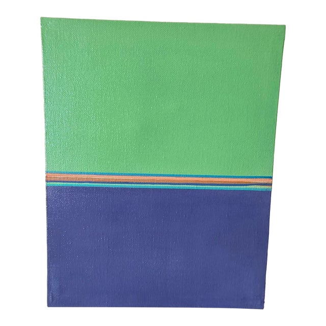 Green & Blue Abstract Acrylic Painting For Sale