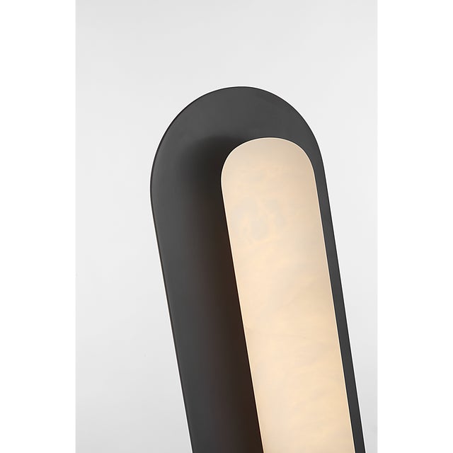 Kelly Wearstler for Visual Comfort Signature Fosse 28" Linear Tube Sconce in Bronze with Alabaster For Sale - Image 9 of 11