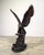 Brown Large Bronze Bald Eagle Hunting Fish Sculpture on Ocean Wave Marble Base - 41"h For Sale - Image 8 of 12