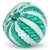 Murano Vintage Fratelli Toso Murano Green White Ribbons Italian Art Glass Millefiori Flower Crown Paperweight For Sale - Image 4 of 5