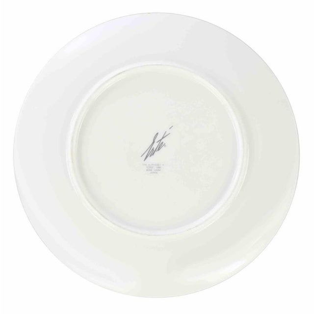 Italian Erté Alphabet Plate in Color Ceramic, 1986 For Sale - Image 4 of 5