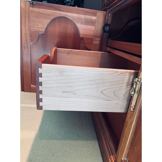 1980s Vintage Cherry 5 Piece Wall Unit With Lighting For Sale - Image 9 of 11