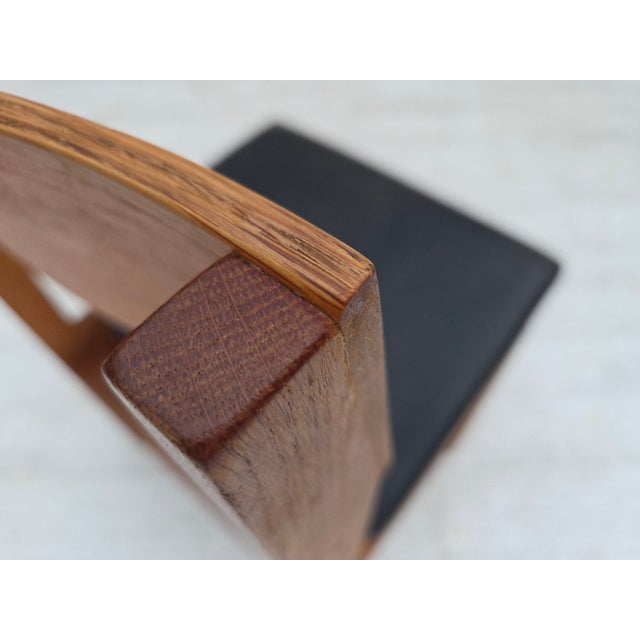 Vintage Danish Church Chairs in Leather and Oak, 1960s, Set of 3 For Sale - Image 18 of 18