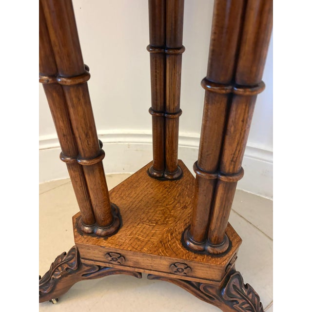 Antique Regency Pollard Oak Lamp Table with Lift Top and Carved Base, 1830s For Sale - Image 11 of 15
