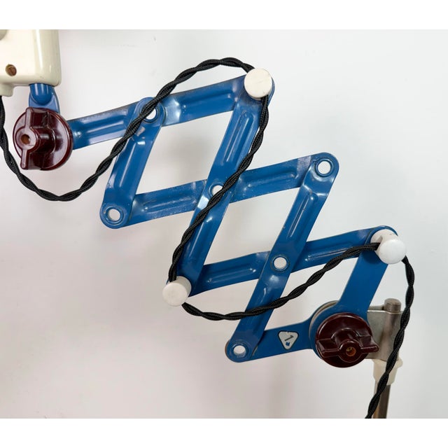 Industrial East German Scissor Table Lamp from Veb Zweckleuchtenbau Dresden, 1950s For Sale - Image 12 of 18