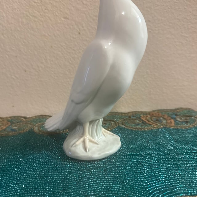 1970s Vintage White Porcelain Pigeon Figurine For Sale - Image 5 of 12