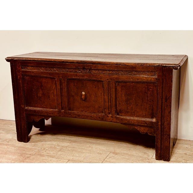 English Late 17th Century English Oak Trunk / Chest / Bench For Sale - Image 3 of 7