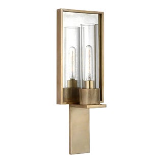 Ray Booth for Visual Comfort Signature Beza Single Reflector Sconce in Antique Brass and Antique Mirror For Sale