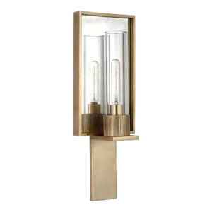 Ray Booth for Visual Comfort Signature Beza Single Reflector Sconce in Antique Brass and Antique Mirror