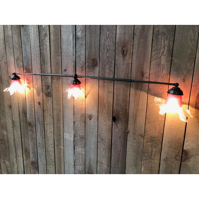 Vintage Brass Ceiling Lamp For Sale - Image 3 of 4