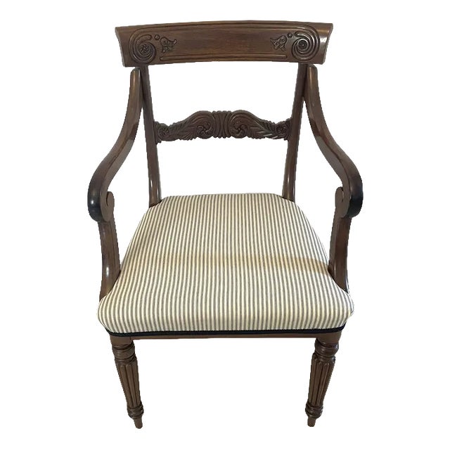 Antique Carved Mahogany Desk Chair For Sale