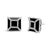 Contemporary 14K White Gold 3/8ct Diamond with 11x11MM Black Onyx Stud Earrings, A Pair For Sale - Image 3 of 5