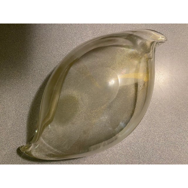 Art Deco 1940s Barovier Murano Italian Glass Large 13.5” Sea Form Shell Bowl For Sale - Image 3 of 11