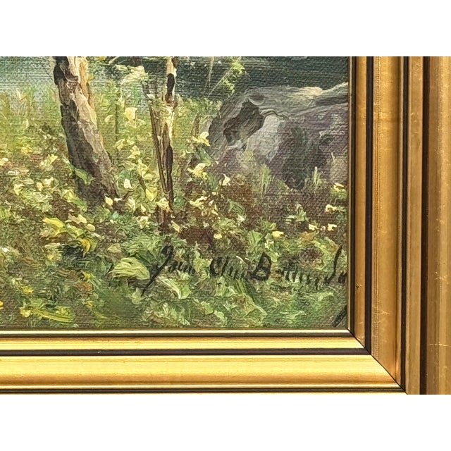 Forest Landscape in Scandinavia with Silver Birch Trees by Danish Artist 1945 Circa For Sale - Image 4 of 16