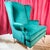 Late 20th Century Scalamandre Wuthering Heights Emerald Green Velvet Upholstered Grandfather Chairs of Late 20th Century - 2 Available For Sale - Image 5 of 16