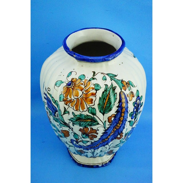 20th Century German Ribbed Ceramic Vase with Iznik Motifs by Icaro Rodi, 1920s For Sale - Image 8 of 18