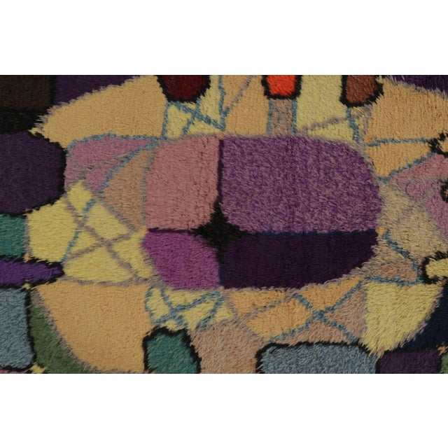 Mid-Century Modern Vintage Swedish Rya Rug in Polychromatic Abstract Mosaic Geometry - Rug & Kilim For Sale - Image 3 of 10