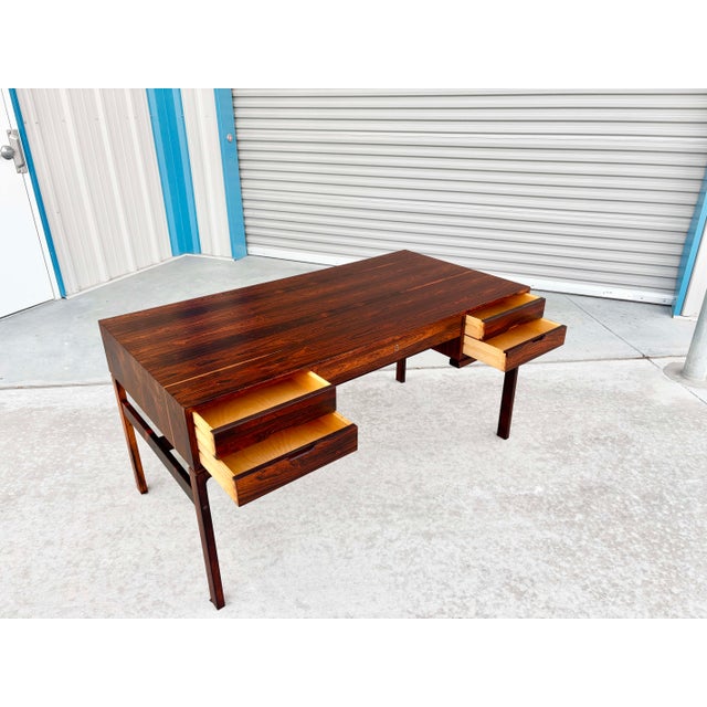 Red 1960s Danish Modern Rosewood Executive Desk by Arne Wahl (Refinished) For Sale - Image 8 of 16