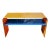 1990s Postmodern Multi-Color Glass Waterfall Console Table With Removable Shelf For Sale
