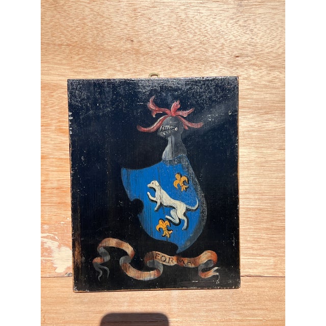 Baroque Style Oil on Wood Coat of Arms Painting Panels of Noble Italian Family After an Antique, 3 Pieces For Sale - Image 10 of 13