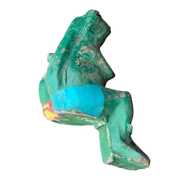 Anthropomorphic Frogs Bench Cement Sculpture Vintage Yard Art Statue Concrete For Sale - Image 17 of 18