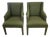 Tailored Upholstered High Back Club Chairs - A Pair For Sale