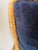 Navy Velvet Throw Pillow With Gold Fringe - 20x20 For Sale - Image 4 of 6