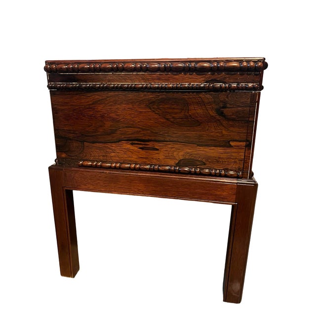 Brown English 19th Century Rosewood Writing Box on Later Mahogany Stand For Sale - Image 8 of 10